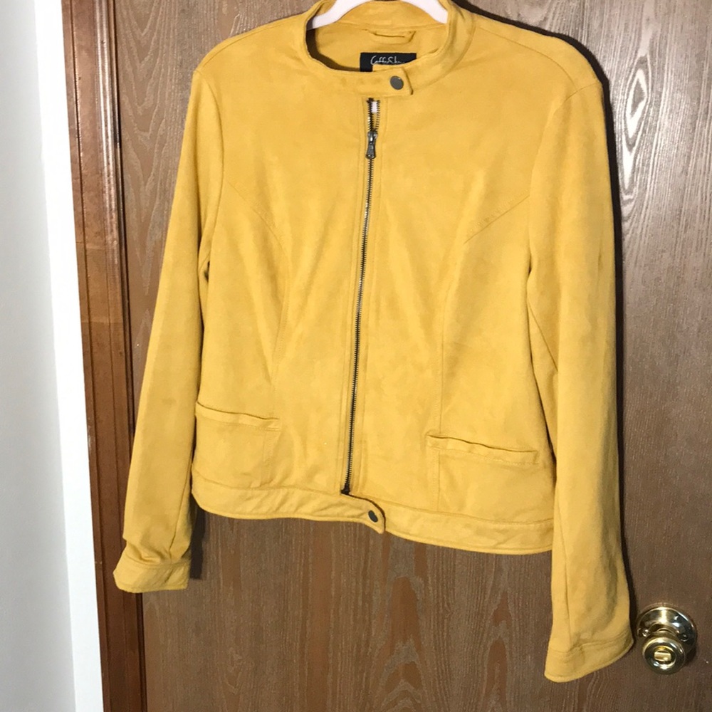 Mustard yellow suede jacket